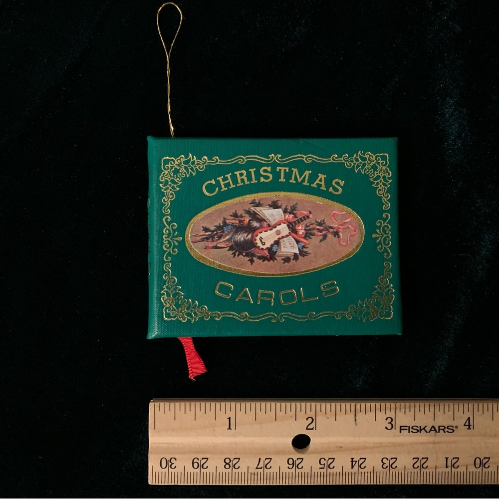 Vintage Christmas Carols Mini Book Ornament (~3") - Picture 2 of 9